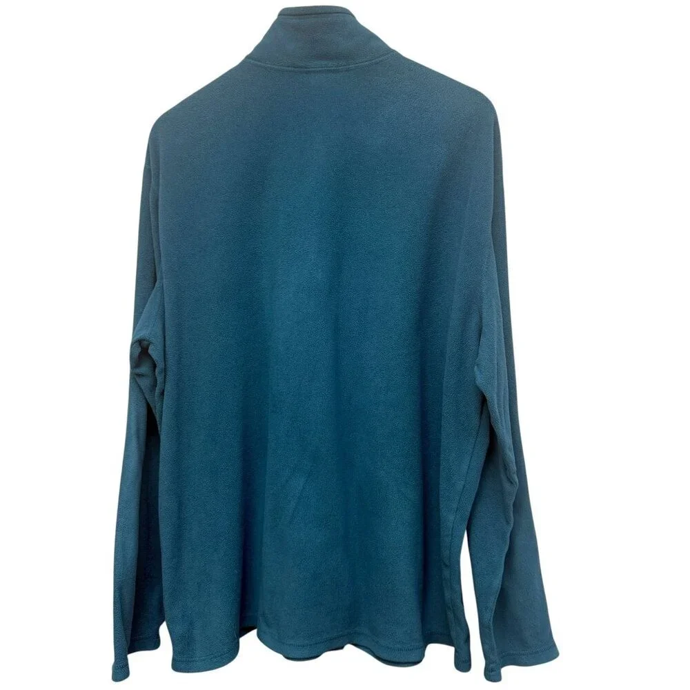 THE NORTH FACE Teal Blue Polartec Fleece Pullover Mens XL Mock Neck 1/4 Zip